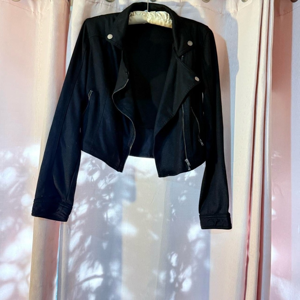 Soft Black Zip Up Motorcycle Jacket